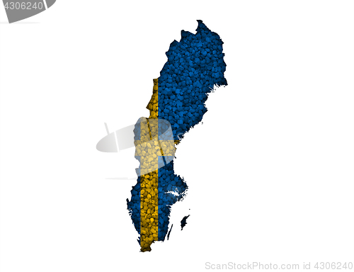Image of Map and flag of Sweden