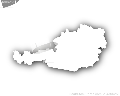 Image of Map of Austria with shadow