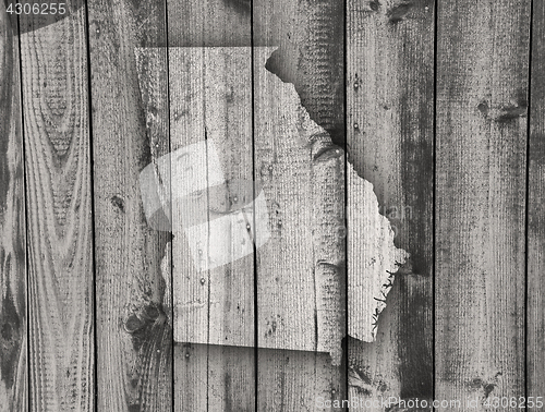 Image of Map of Georgia on weathered wood