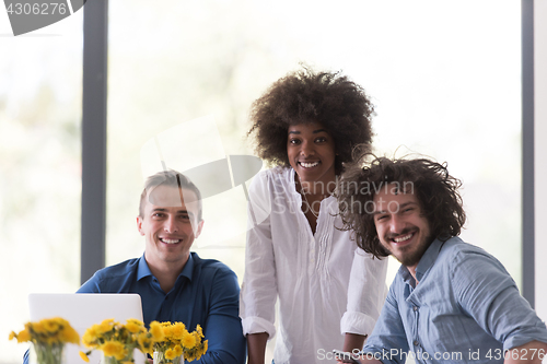 Image of Multiethnic startup business team on meeting