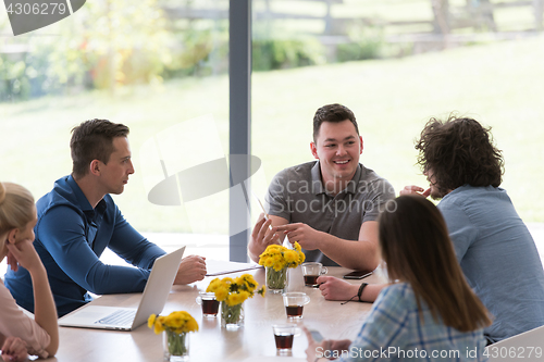 Image of Startup Business Team At A Meeting at modern office building