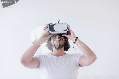 Image of Man using headset of virtual reality