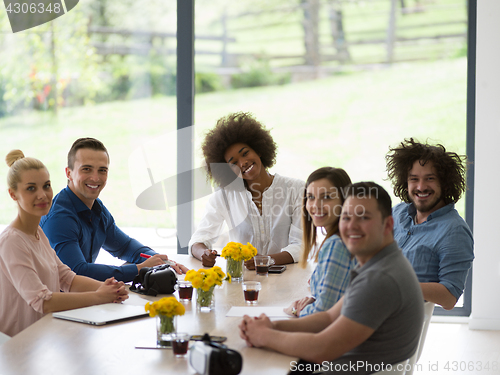 Image of Multiethnic startup Business Team At A Meeting at modern office 