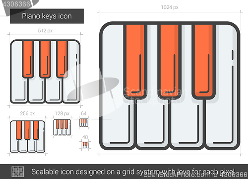 Image of Piano keys line icon.