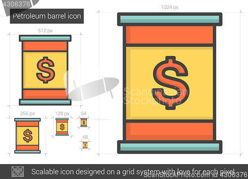 Image of Petroleum barrel line icon.