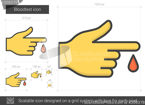 Image of Blood test line icon.