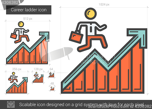 Image of Career ladder line icon.