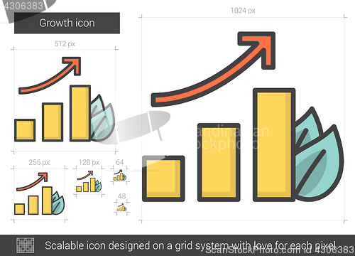 Image of Growth line icon.