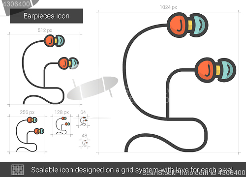 Image of Earpieces line icon.