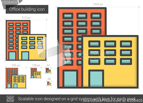 Image of Office building line icon.