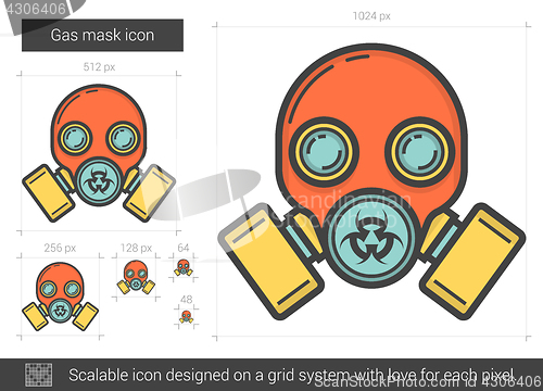 Image of Gas mask line icon.