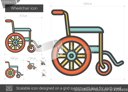 Image of Wheelchair line icon.