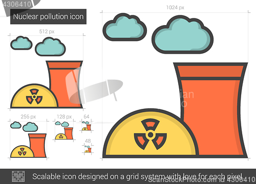 Image of Nuclear pollution line icon.