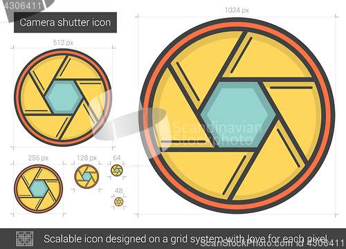 Image of Camera shutter line icon.