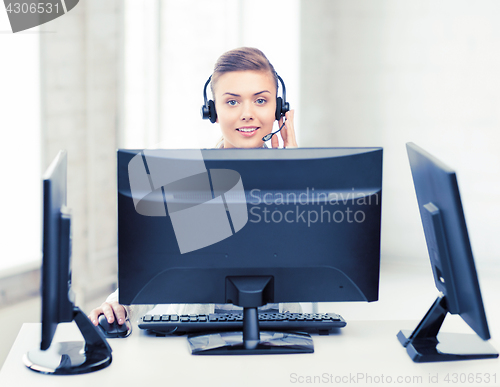 Image of friendly female helpline operator