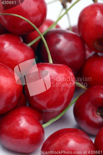 Image of freshly picked heap of cherries