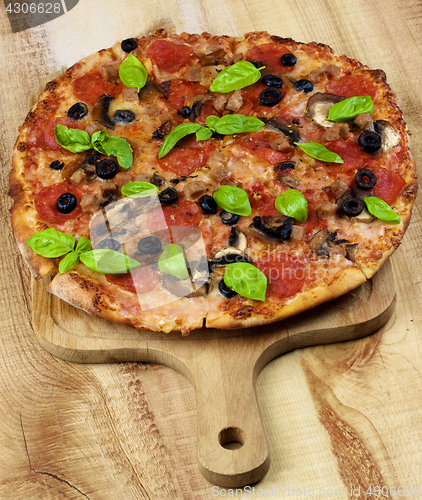 Image of Pepperoni and Mushrooms Pizza