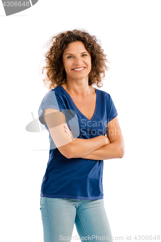 Image of Portrait of a happy mature woman