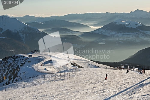 Image of Skiing slopes from the top