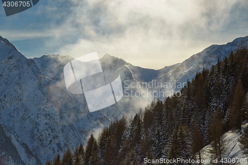 Image of Skiing slopes from the top