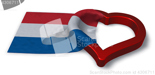 Image of dutch flag and heart symbol - 3d rendering