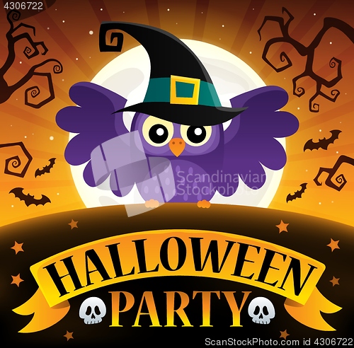 Image of Halloween party sign composition image 3
