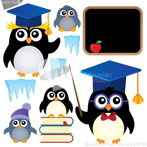 Image of School penguins theme set 1