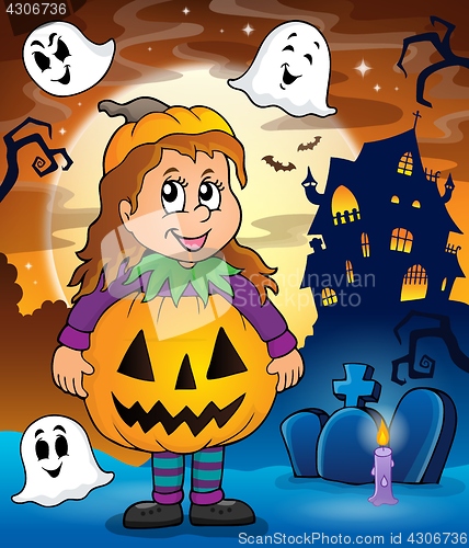 Image of Girl in Halloween costume theme image 2