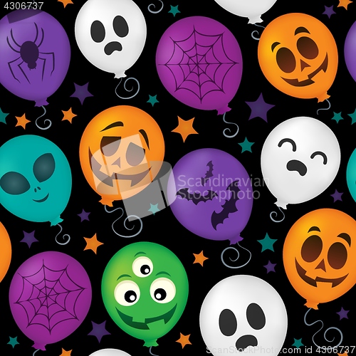 Image of Halloween balloons seamless background 1