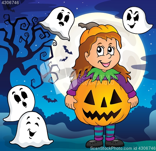 Image of Girl in Halloween costume theme image 3