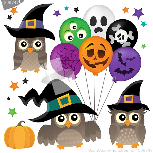 Image of Halloween owls thematic collection 1