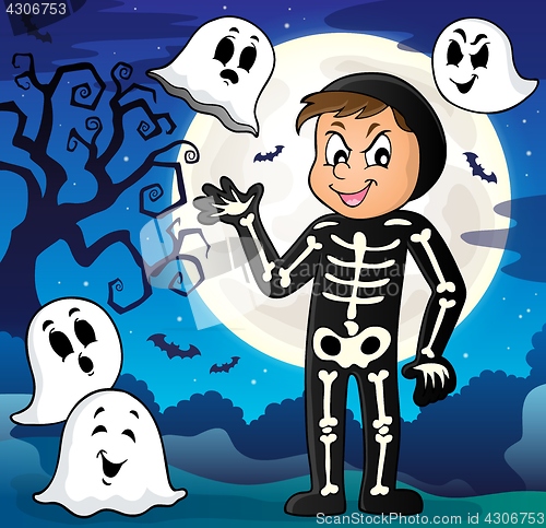 Image of Boy in Halloween costume theme image 3