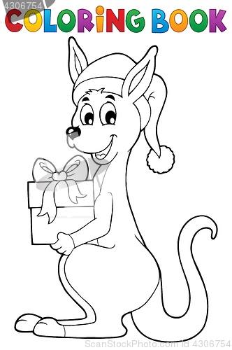 Image of Coloring book Christmas kangaroo