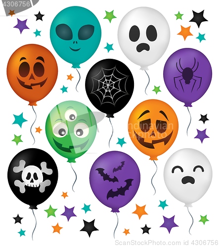 Image of Halloween balloons theme set 1