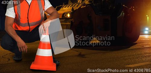 Image of repairing the road