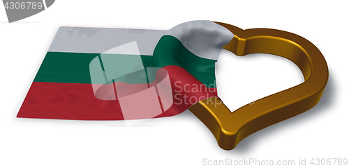 Image of flag of bulgaria and heart symbol - 3d rendering