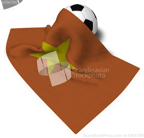Image of soccer ball and flag of vietnam - 3d rendering