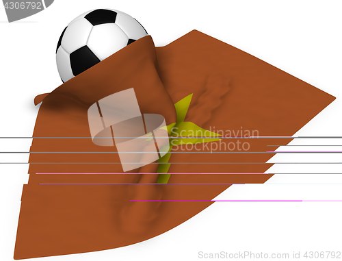 Image of soccer ball and flag of vietnam - 3d rendering