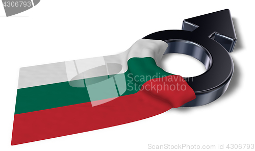 Image of mars symbol and flag of bulgaria - 3d rendering