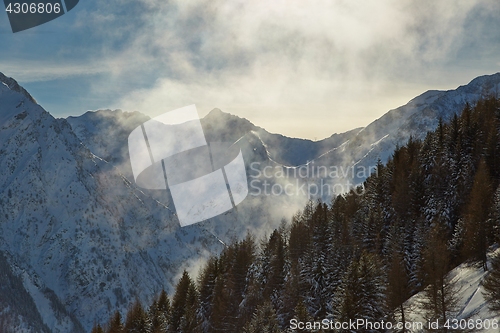 Image of Skiing slopes from the top