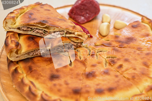 Image of ossetian pie on a white