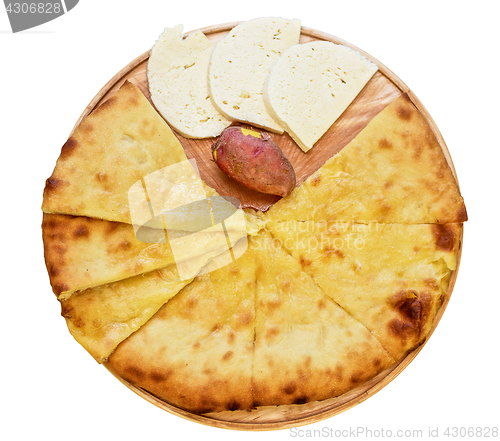 Image of ossetian pie on a white