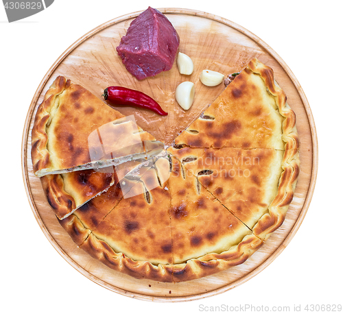 Image of ossetian pie on a white