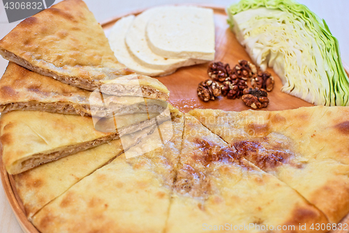 Image of ossetian pie on a white