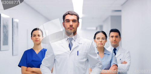 Image of group of medics or doctors at hospital