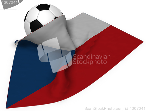 Image of soccer ball and flag of the Czech Republic - 3d rendering