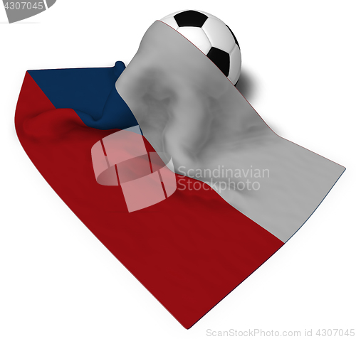 Image of soccer ball and flag of the Czech Republic - 3d rendering