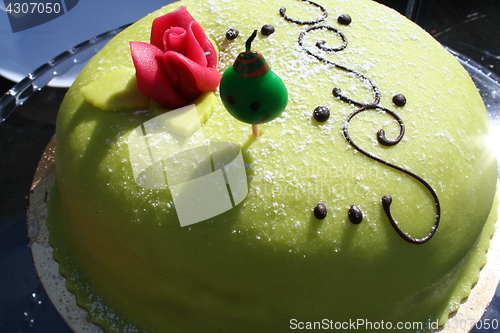 Image of Marzipan gateau with Rose