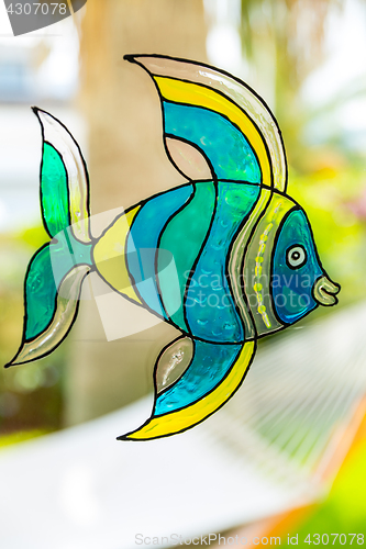 Image of Window painting of fish