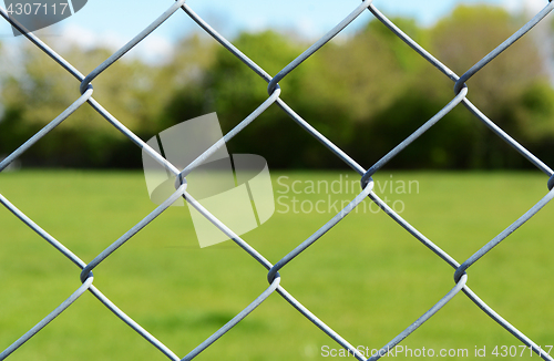 Image of Metal chain-link fence